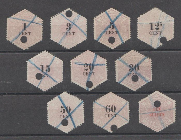 Paesi Bassi 1877/1903 - Telegram stamps - NVPH TG1/TG6, TG8/TG11