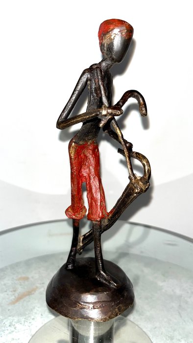 Abdoulaye Derme - Scultura in bronzo - 21 cm - Bronzo