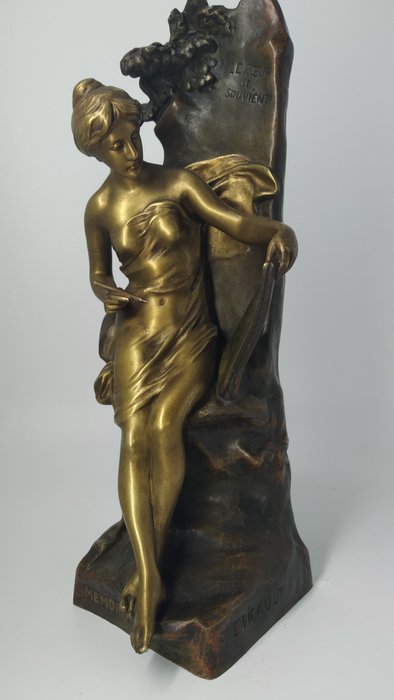 Emile Louis Picault (1833-1915) - Scultura, "Memoria" - Bronzo - Fine XIX secolo