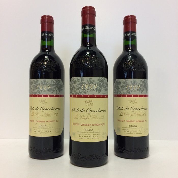 1999 La Rioja Alta Edicion Especial Club de Cosecheros - Rioja Reserva - 3 Bottiglie (0,75 L)