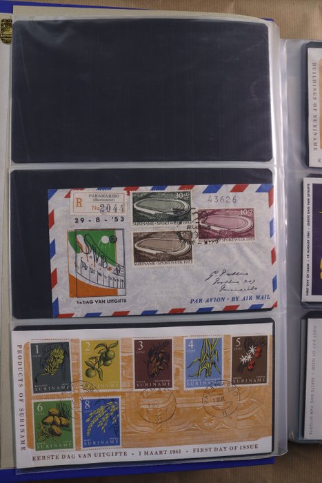 Regni olandesi d'oltremare 1953/1979 - A batch of FDCs in 3 albums + box