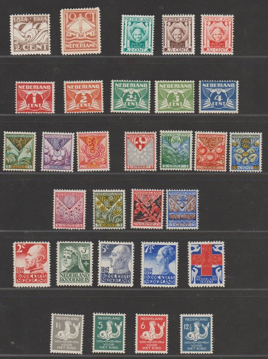 Paesi Bassi 1924/1929 - A selection - NVPH 139/140, 141/143, 144/148, 166/168, 199/202, 203/207, 208/211, 225/228