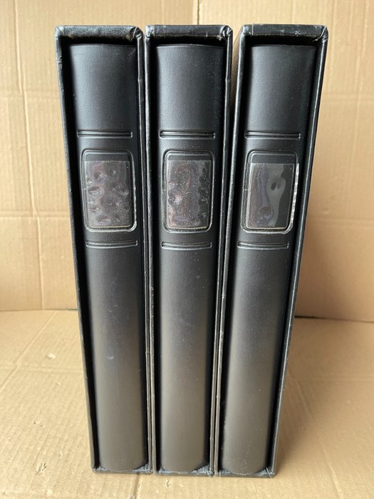 Accessori - 3 Lindner ring binders with slipcases in a black colour - Lindner
