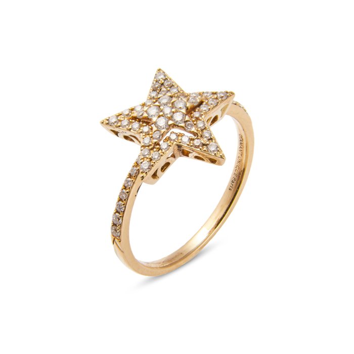 18 kt Gelbgold, Gold - Ring - 0.32 ct Diamant - Diamanten
