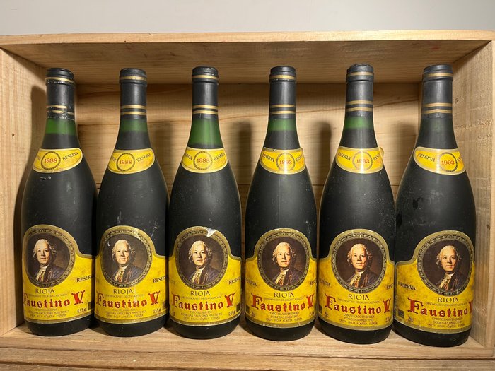 1988 (x3) & 1993 (x3) Bodegas Faustino, V - Rioja Reserva - 6 Bottiglie (0,75 L)