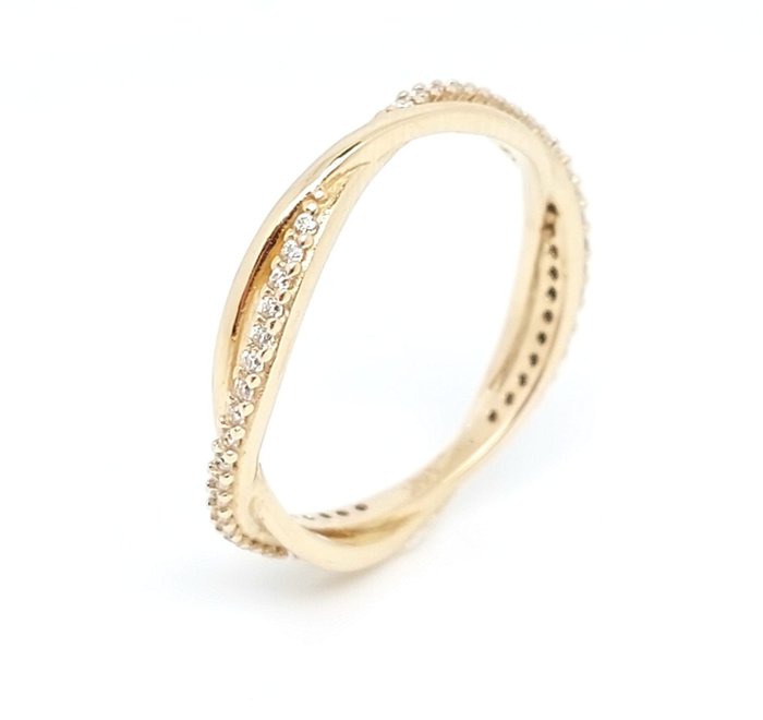 Ring - 14 kt Gelbgold Diamant  (Natürlich) 