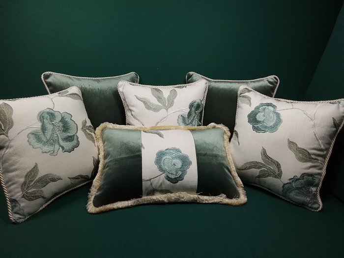  (6) Pillow set with Casamance Camengo fabric, filling included - Cushion