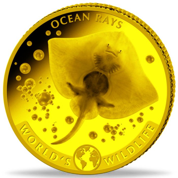 刚果. 10 Francs 2023 "Ocean Rays - World's Wildlife", (.999) Proof