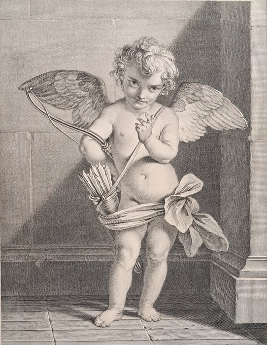 Jean Daullé (1703-1763) , da Charles Antoine Coypel - "Cupid"