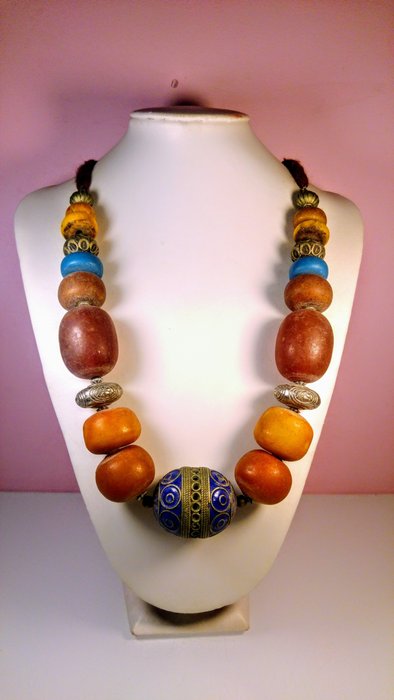 Collana d'epoca - Berber amber - Bakelite - 50×4×3 cm