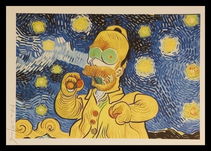 Emma Wildfang - Giclée Homer Simpson  "Comic Icons as Still Life" series Vincent van Gogh