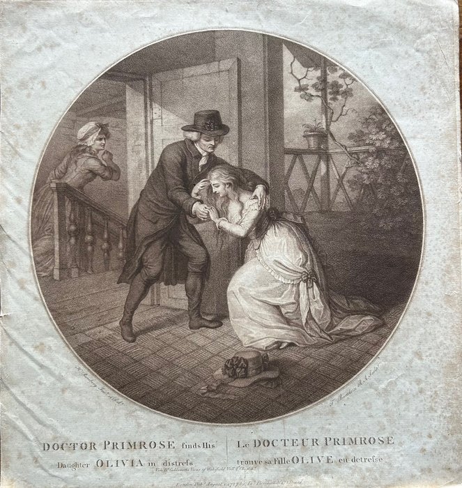Francesco Bartolozzi, dopo Johann Heinrich Ramberg - Doctor Primrose trova sua figlia Olivia in pericolo. Medicina