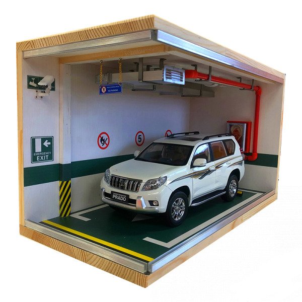 Garage Diorama 1:18 - 1 - Model car - Parking Diorama (Incl. LED
