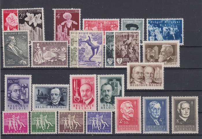 Belgium 1955/1956 - Years 1955 and 1956 (3x complete) - OBP 961/985 , 986/1007 (alle 3x)