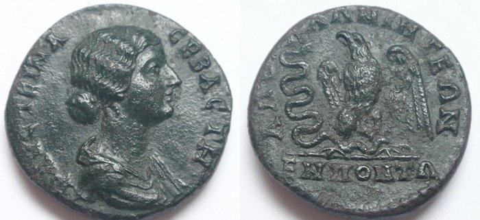 Romeinse Rijk (Provinciaal). Faustina II (Augusta, AD 147-175). Æ Apollonia Pontica (Thrace)