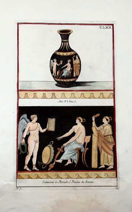 [J. Vanni; Ancl. Scacciati sc.] Published by Monaldini - Large folio (43.7) Etruscan Vase. hand coloured