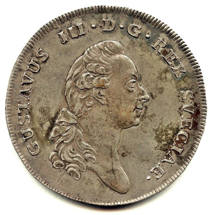 瑞典. Gustav III (1771-1792). 1 Riksdaler (3 Daler Silvermint) 1775 OL