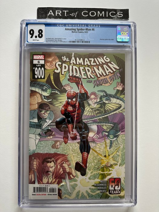 The Amazing Spider-Man #6 - (#900) - CGC Graded 9.8 - Extremely High Grade!! - White Pages!! - Brossura - Prima edizione - (2022)