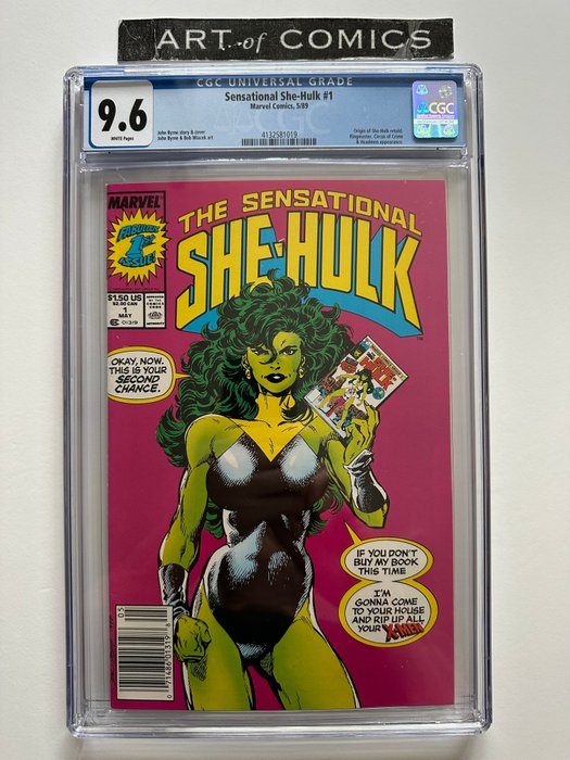 The Sensational She-Hulk #1 - Origin Of She-Hulk Retold - Ringmaster, Circus Of Crime, Headman Appearance - CGC Graded 9.6 - Extremely High Grade! - White Pages!! - Brossura - Prima edizione - (1989)