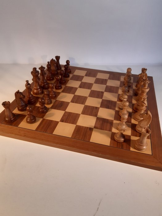 Jogo de tabuleiro de xadrez de madeira, conjunto de caixa de