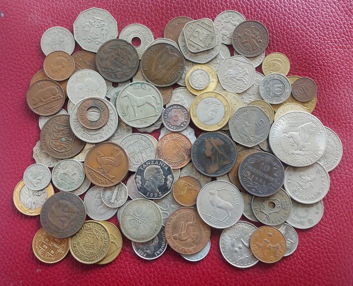 World. Lot of 100 Coins, Incl. Silver Ones