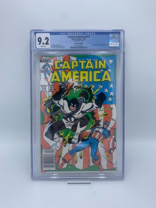 Capitan America #312 - CGC 9.2 Graded US Comic - Key: 1st Appearance of Flag-Smasher - "Mark Jewelers" Newsstand Edition - Brossura - Prima edizione - (1985)