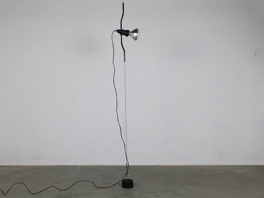 Flos Achille Castiglioni - Staande lamp - Zwart haakje - Aluminium