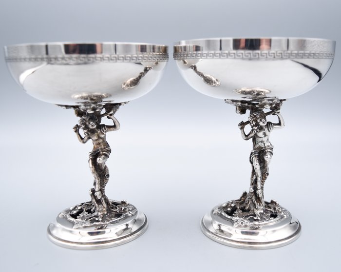 Kolekcja szklanek - Fauny - Srebro pr. 915 - Pedro Durán - Hiszpania - połowa XX wieku