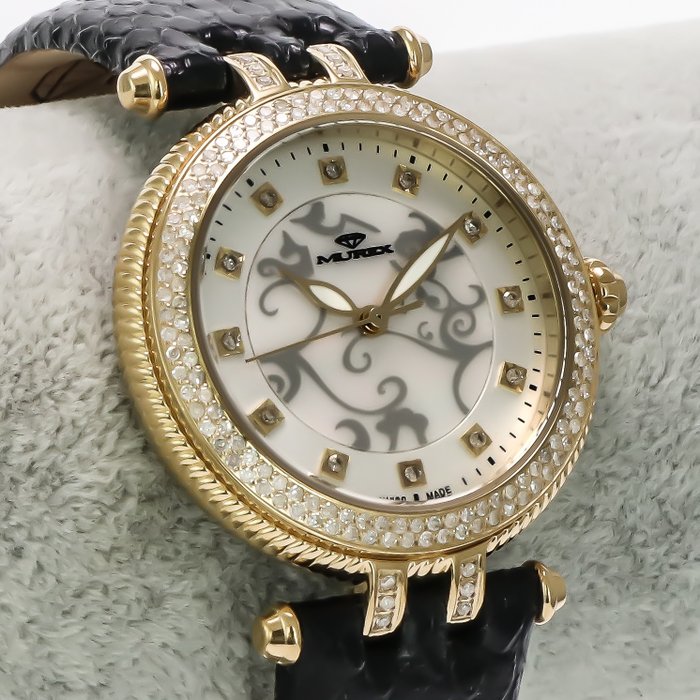 Murex - Swiss Diamond Watch - MUL530-GL-D-7 - Black strap - Ohne Mindestpreis - Damen - 2000-2010