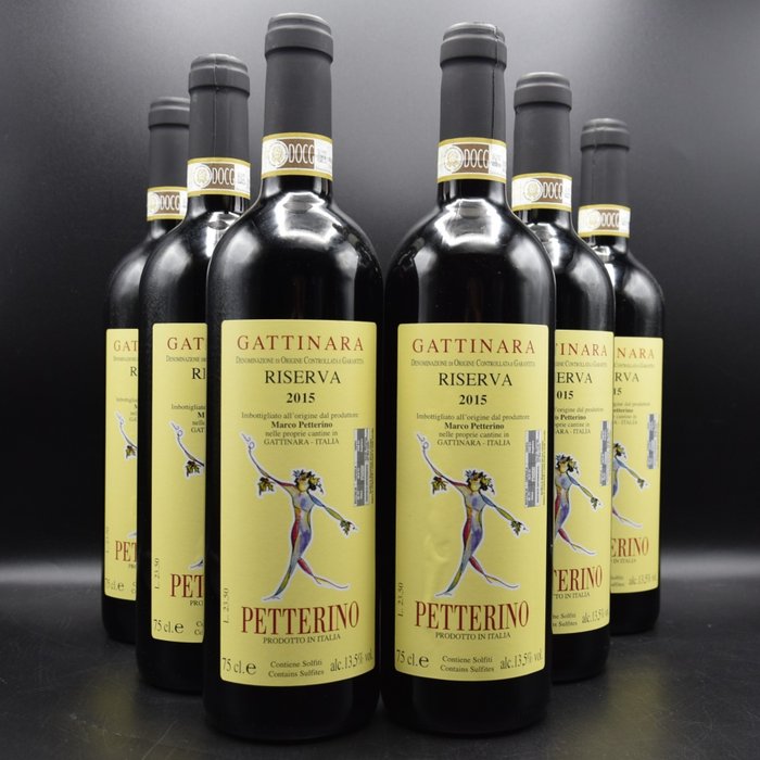 2015 Petterino, Gattinara - Piemonte Riserva - 6 Flaskor (0,75L)