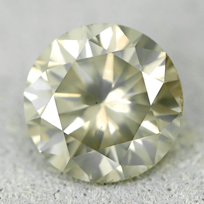 钻石 - 1.01 ct - 明亮型 - Natural Fancy Light Yellowish Grey - SI2 微内含二级