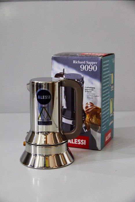 Alessi - Richard Sapper - 咖啡壺 -  9090 - 3 杯，15cl - 鋼（不銹鋼）