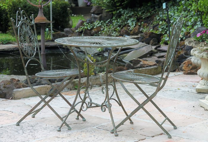 tuinset 2 stoelen 1 tafel inklapbaar - Sittegruppe (3) - hagesett i barokk stil - Metall