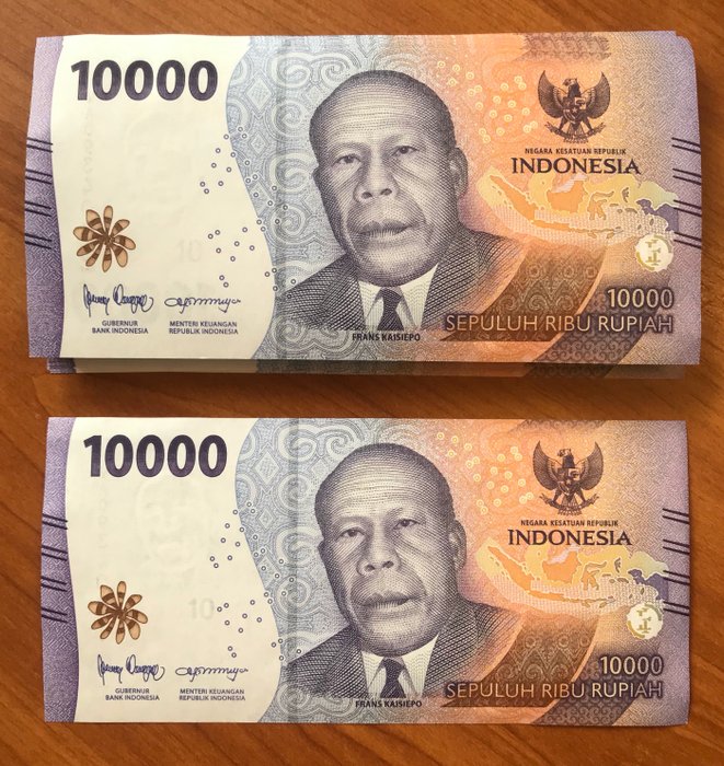 Indonesien. - 100 x  10000 Rupiah 2022 - Pick new - original bundle