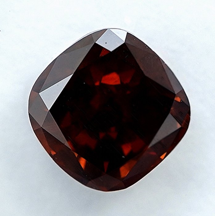 钻石 - 1.10 ct - 枕形 - Fancy Deep Yellowish Orange - SI2 微内含二级