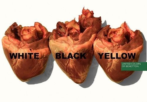 Oliviero Toscani - Benetton. Important, rare and huge billboard 3 hearts - Anni ‘90