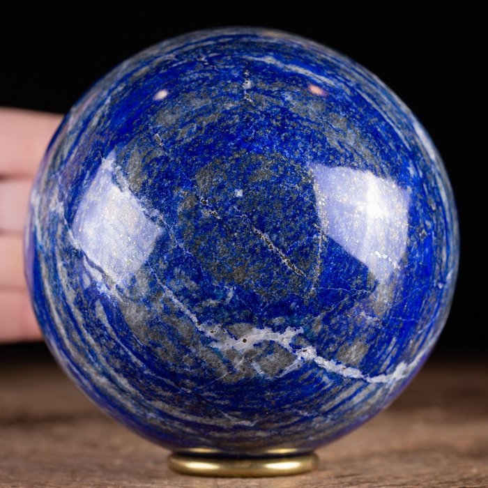 Εξαιρετικής ποιότητας Lapis Lazuli Sphere - Super Blue - Ύψος: 110 mm - Πλάτος: 110 mm- 2140 g