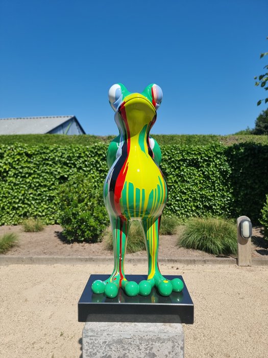雕像 - Pop art Frog - 光纤、大理石