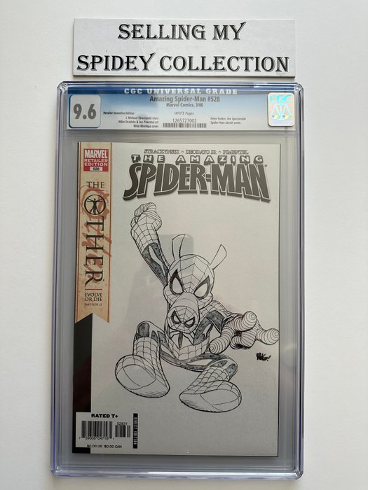 Amazing Spider-Man #528 - Peter Porker The Spectacular Spider-Ham  Sketch Variant Cover - Retailer Incentive Edition - CGC Graded 9.6 - Extremely High Grade! - White Pages! - 1 Graded comic - Prima edizione - 2006 - CGC 9,6