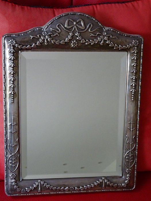 espelho para colocar em prata maciça - .800 prata - Inglaterra - Início do século XX