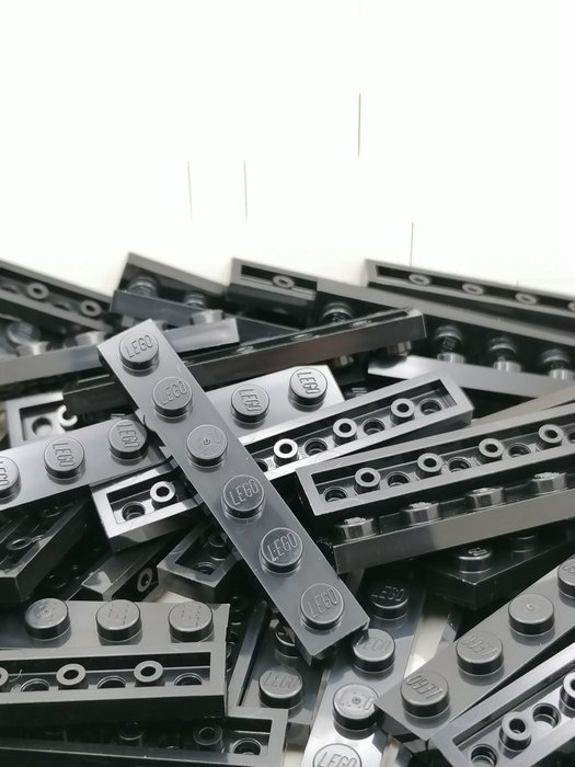 Lego - LEGO 50 NEW BLACK Plate 1 x 6