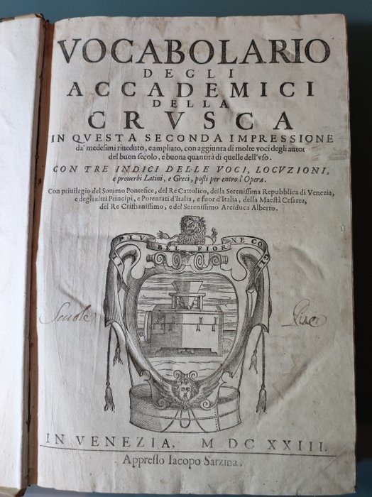 Bastiano De' Rossi / Accademia della Crusca - Vocabolario degli Accademici della Crusca - 1623