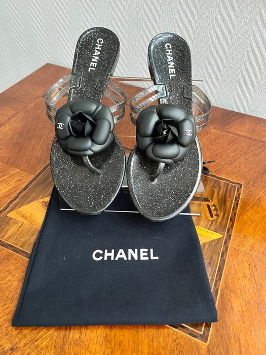 CHANEL CAMELLIA SUEDE WEDGES  385  UpScaleIT