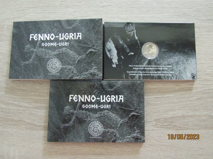 Estonia. 2 Euro 2021 BU "Fenno-Ugria" (3 Coincards)  (No Reserve Price)