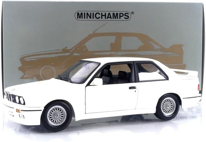 Minichamps 1:18 - Miniatura de carro desportivo - BMW M3 Street 1987 - Modelo fundido com 4 aberturas