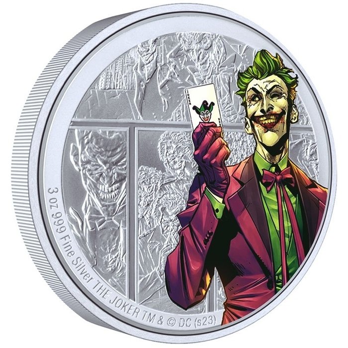 Niue. 2 Dollars 2023 The Joker - Serie DC Villains - Schurkenserie, 1 Oz (.999)