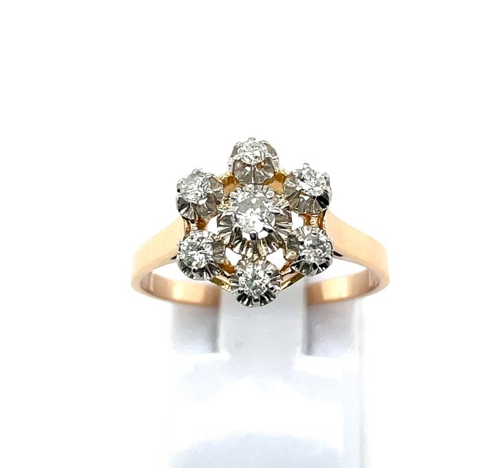 18 karaat Goud, Rosé goud, Tweekleurig, Witgoud - Ring - 0.50 ct Diamant - Diamanten