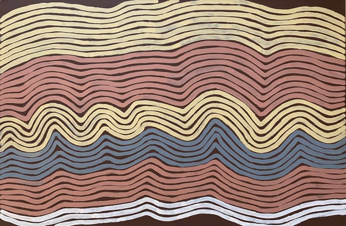 Ronnie Tjampitjinpa (1943-2023) - Aboriginal Body Paint for Emu Dreaming