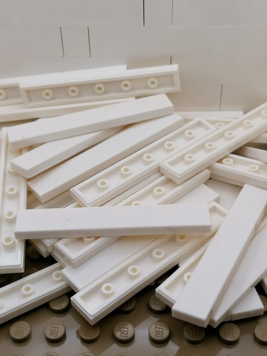 Lego - LEGO 50 NEW WHITE Tile 1 x 6