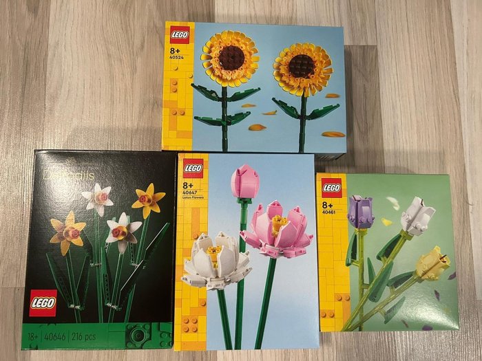 LEGO - Flowers - 40461,40647,40646, 40524 - Flowers Tulips, Lotus